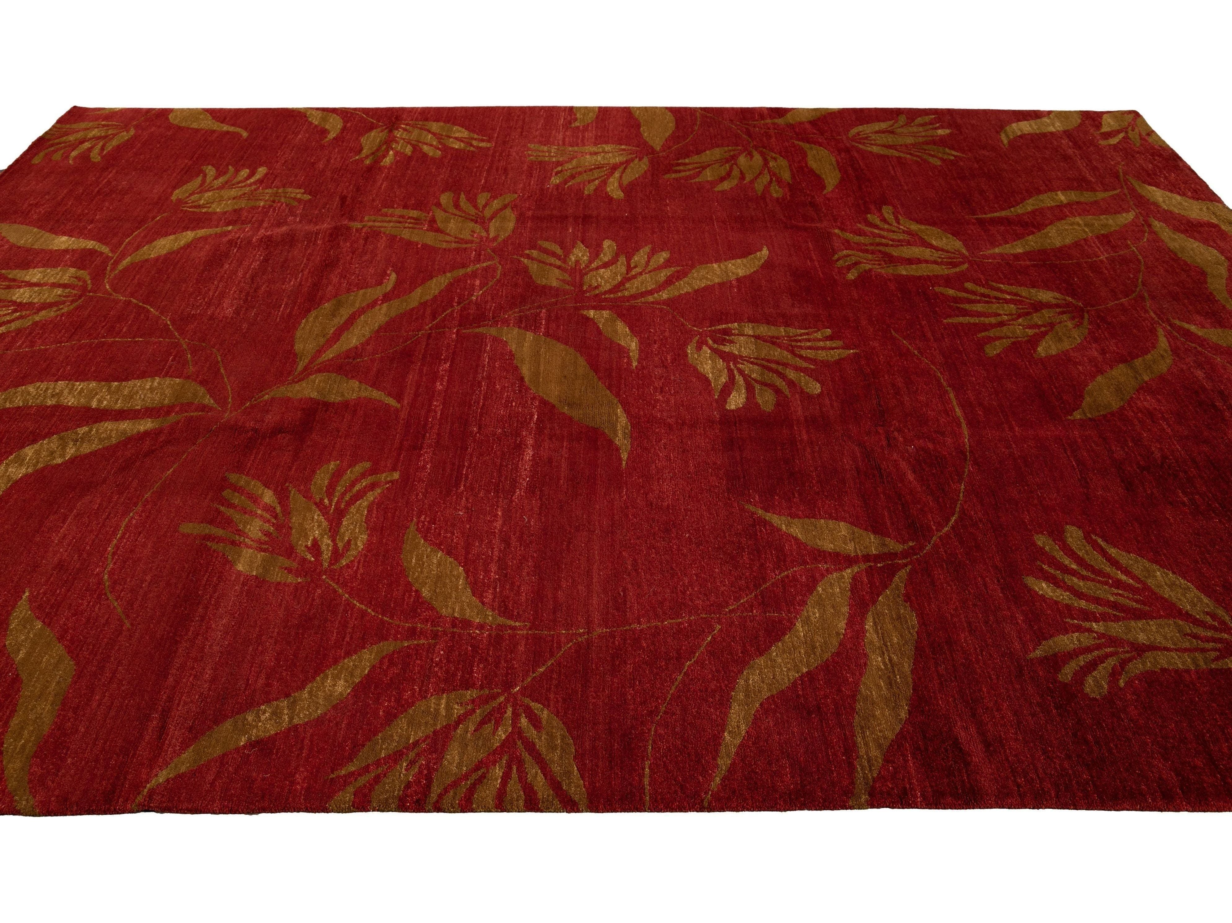 Modern Tibetan Wool Rug 9 X 12
