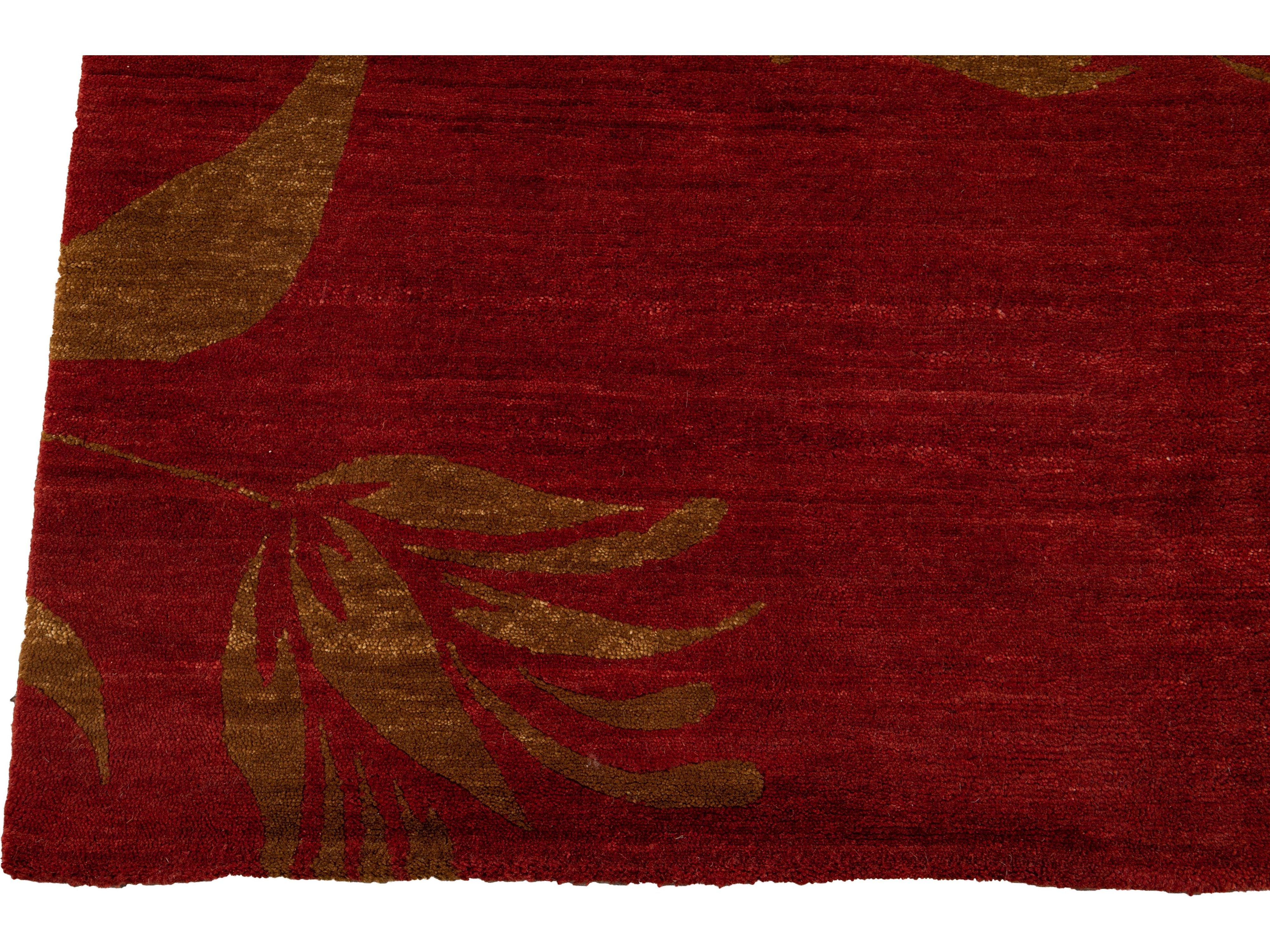 Modern Tibetan Wool Rug 9 X 12