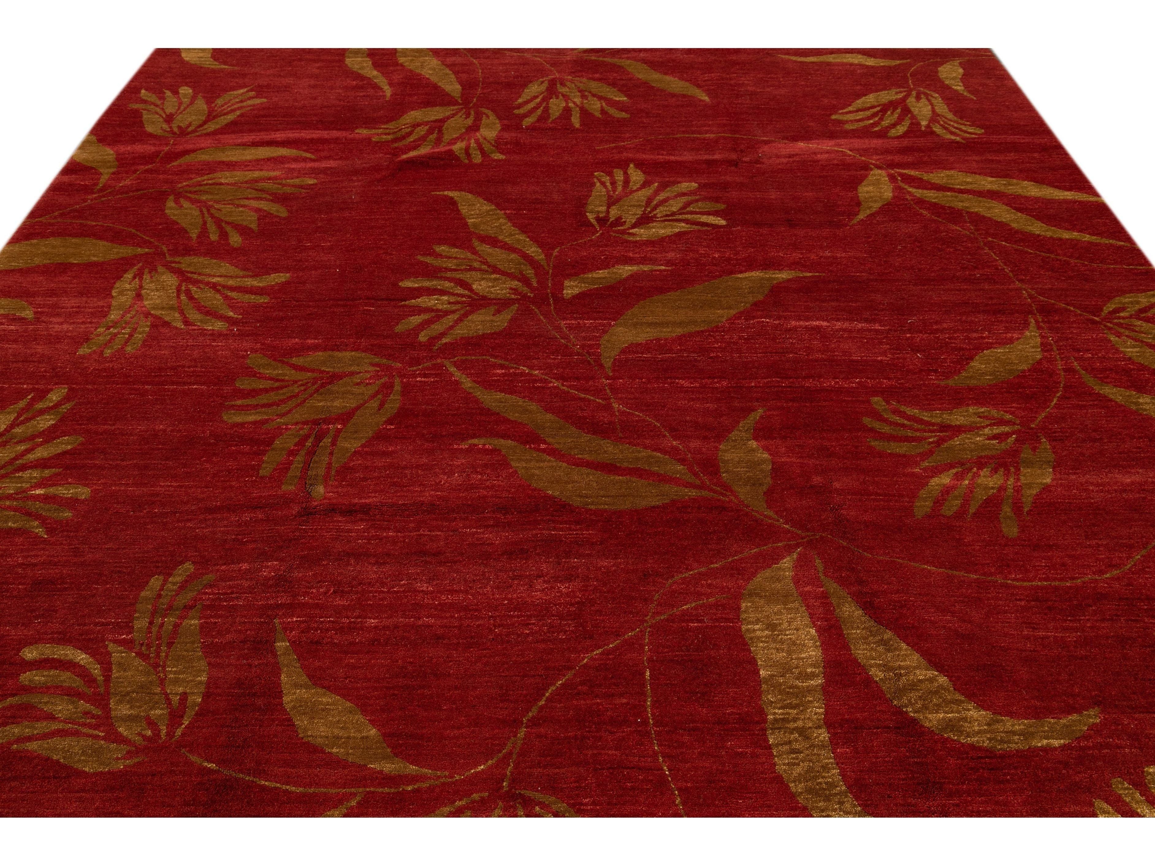 Modern Tibetan Wool Rug 9 X 12