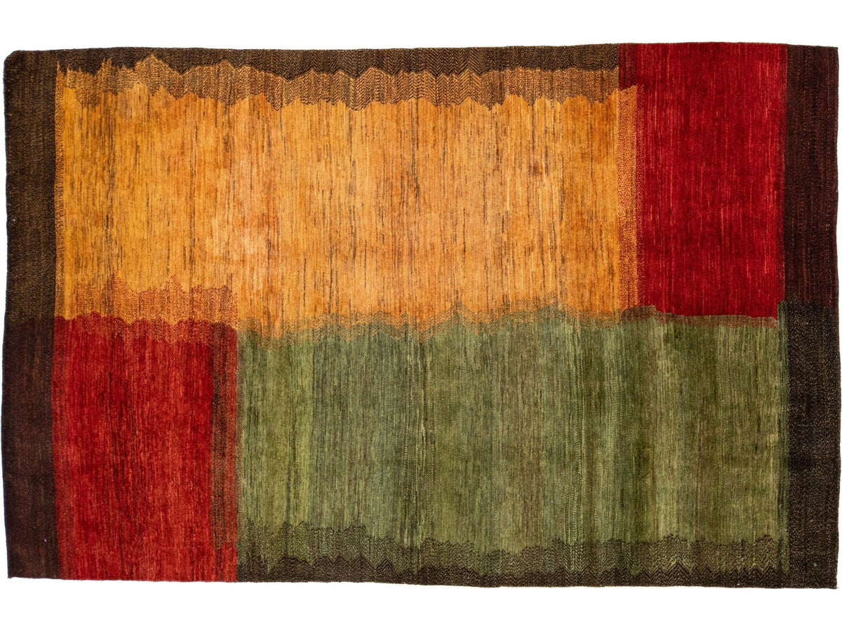 Modern Gabbeh Wool Rug 6 X 9