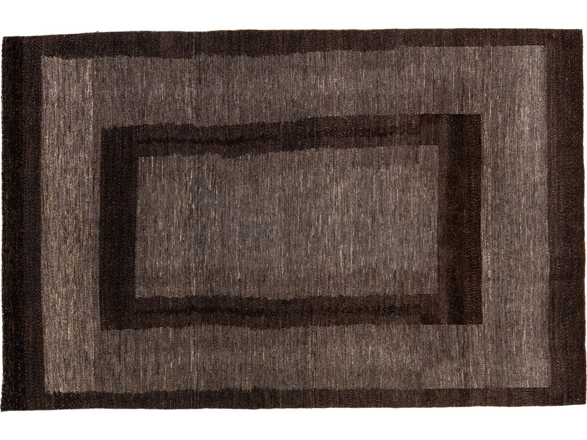 Modern Gabbeh Wool Rug 6 X 9