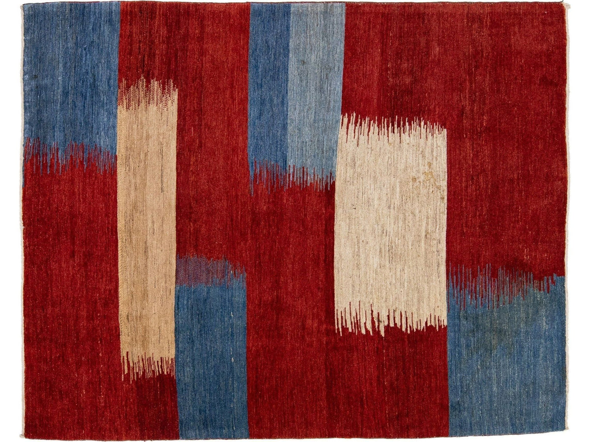 Modern Gabbeh Wool Rug 5 X 6