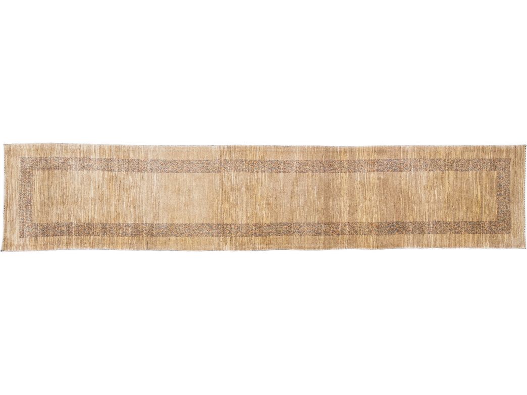 Modern Gabbeh Wool Runner 3 x 13