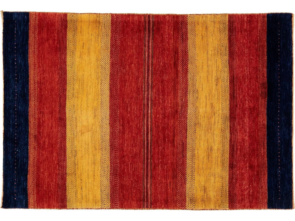 Modern Gabbeh Wool Rug 4 X 6