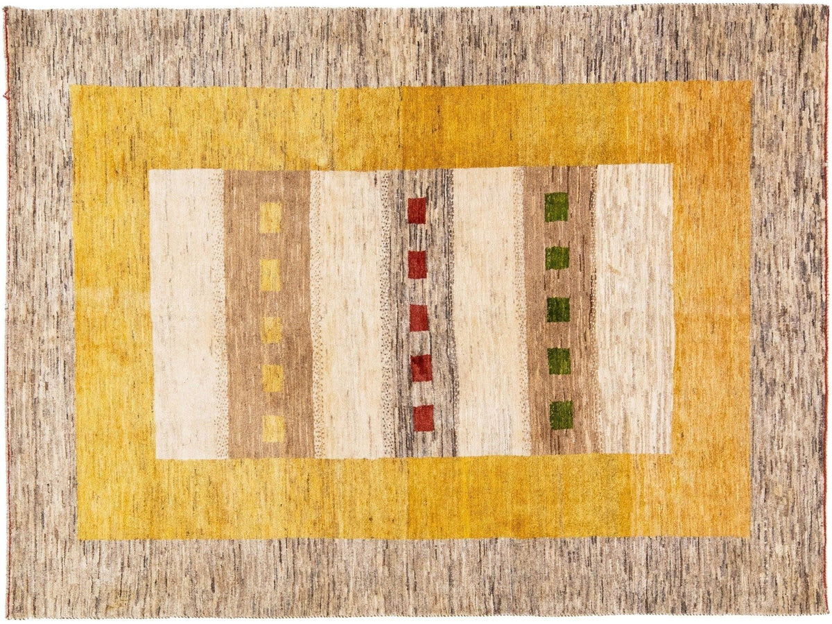 Modern Gabbeh Wool Rug 5 X 7