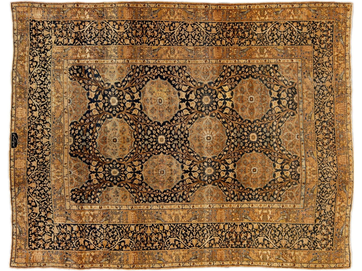 Antique Kerman Wool Rug  10 X 13