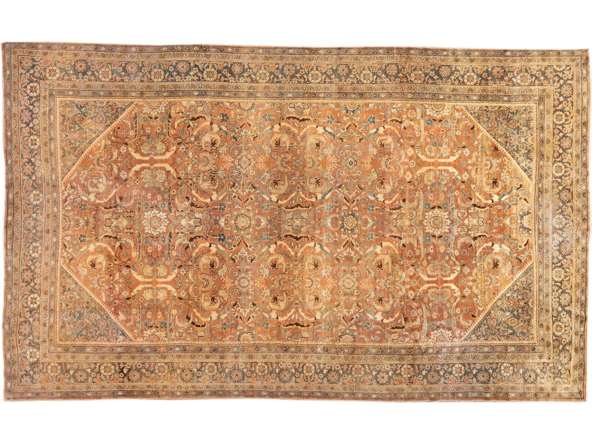 Antique Mahal Wool Rug 11 X 19