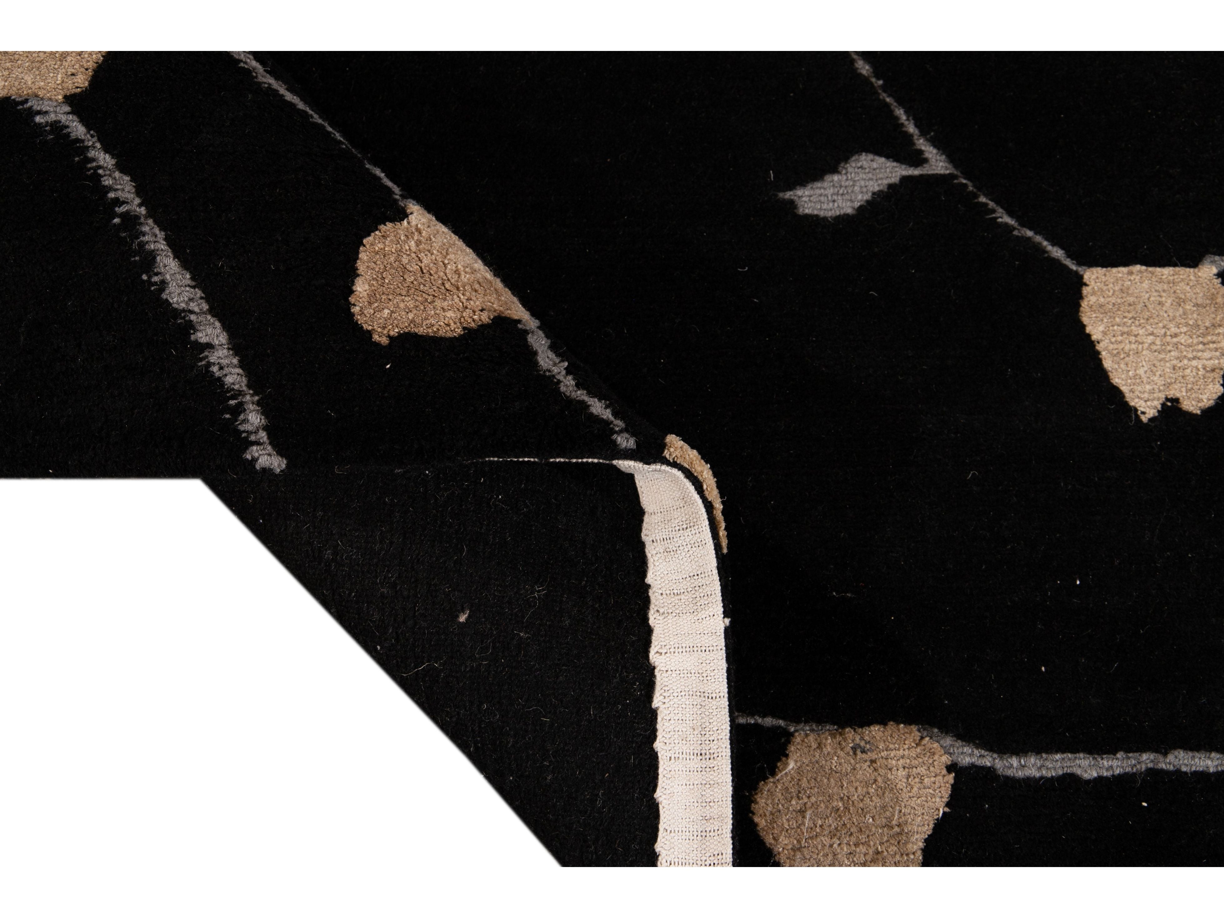 Transitional Tibetan Wool and Silk Rug 9 X 12