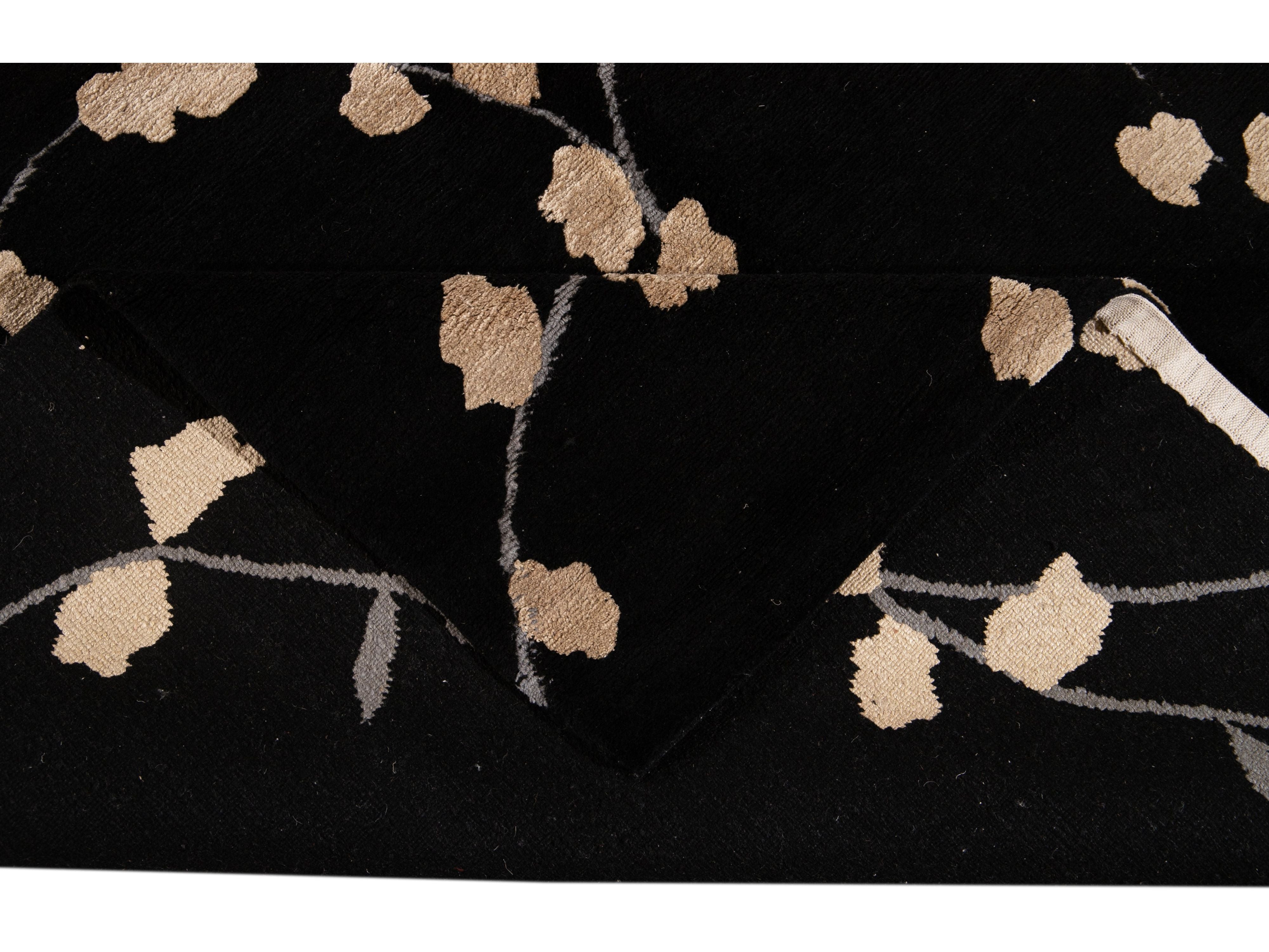 Transitional Tibetan Wool and Silk Rug 9 X 12