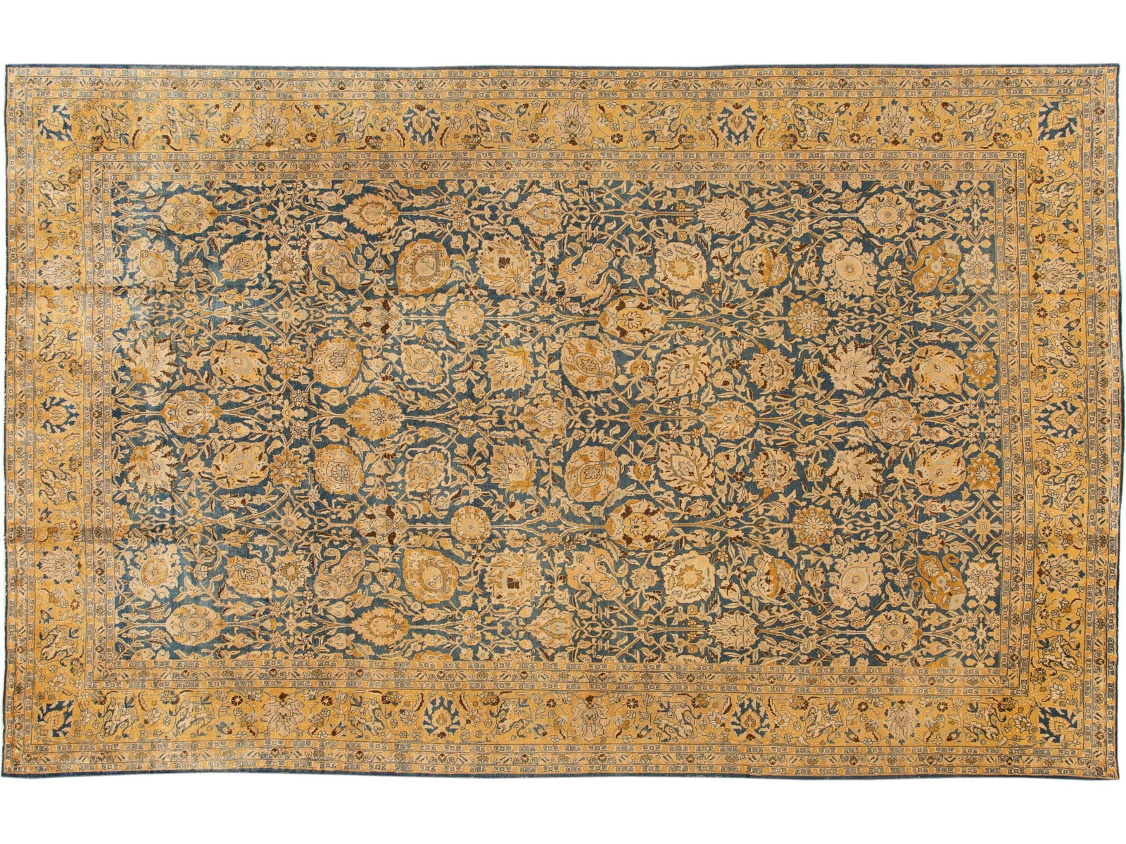 Antique Tabriz Wool Rug 11 X 17