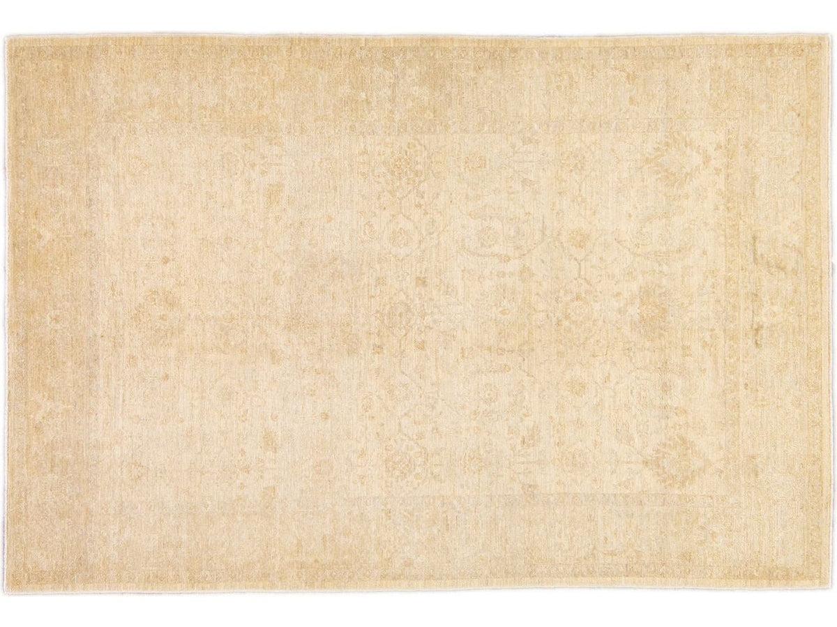 Modern Oushak Wool Rug 6 X 9