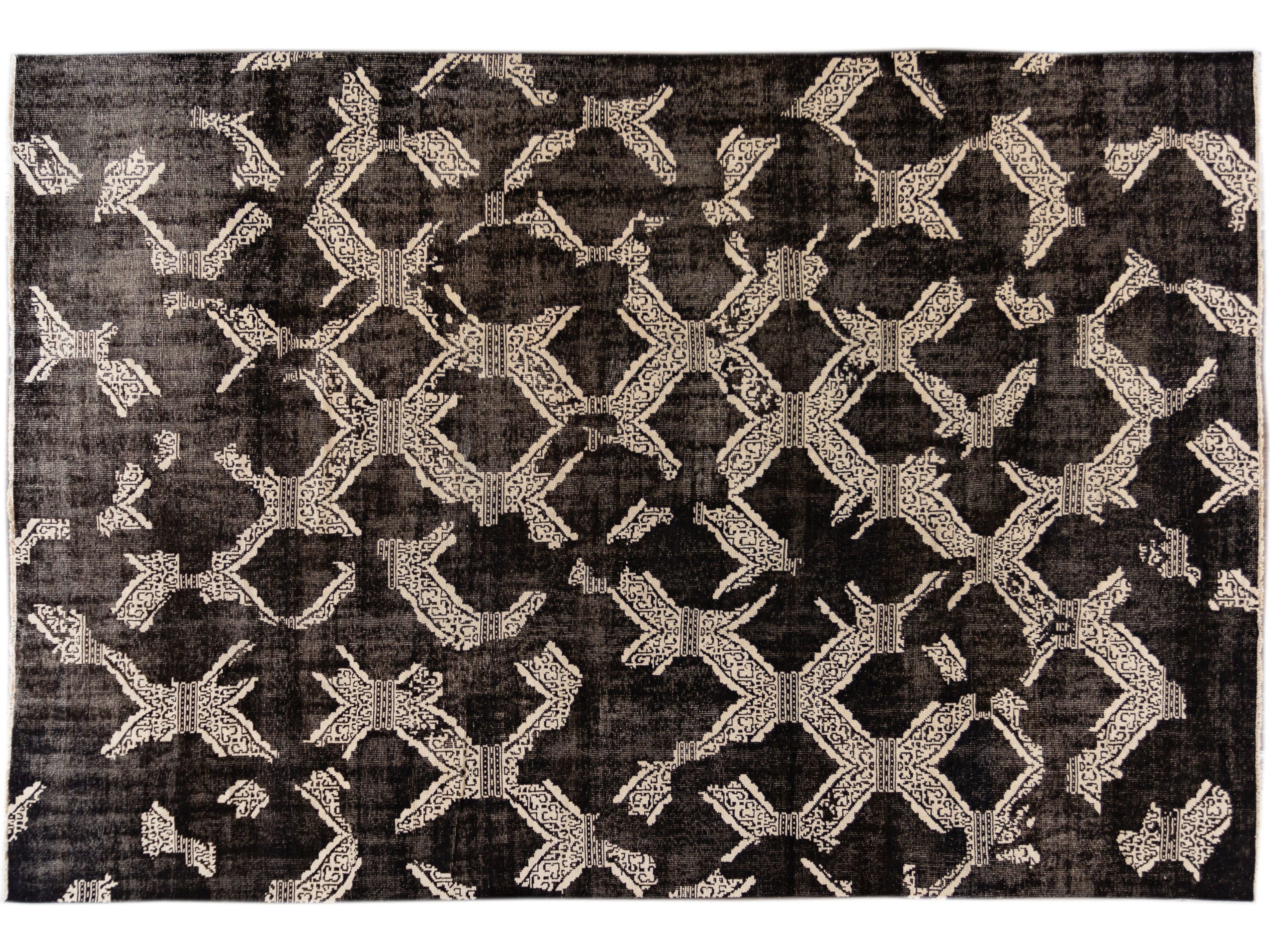 Mid-Century-Style Wool Rug 12 X 18