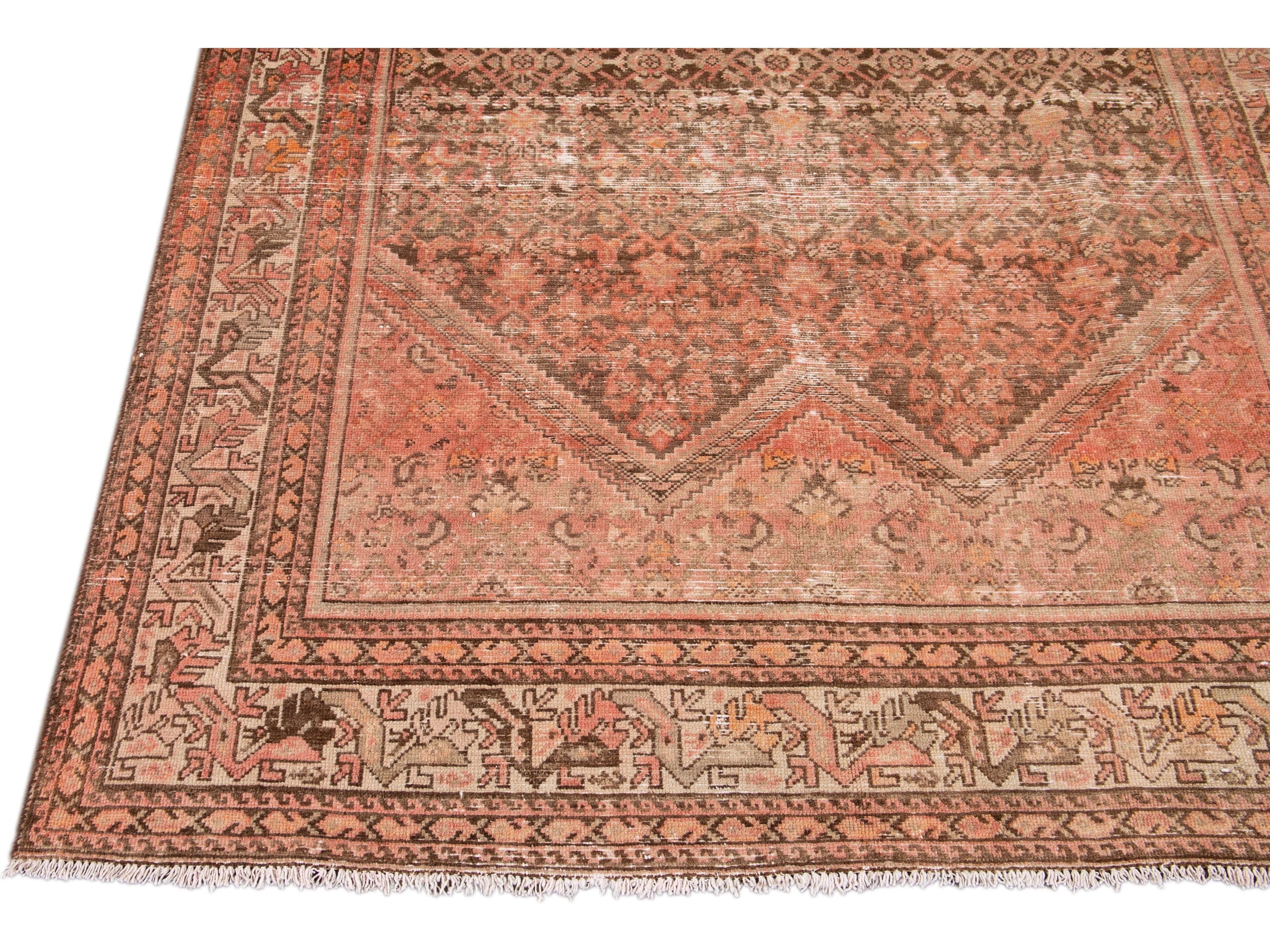 Antique Malayer Wool Runner 6 x 14