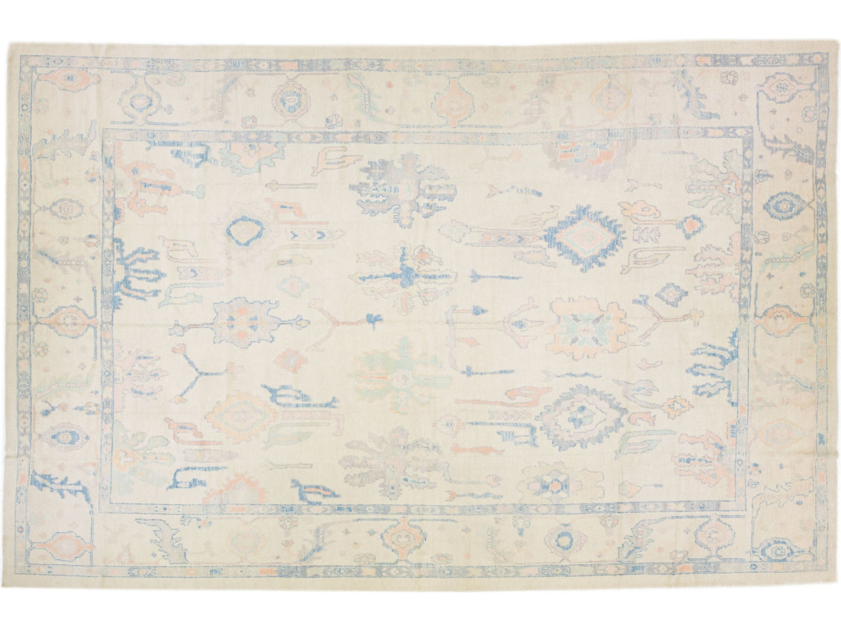 Modern Oushak Wool Rug 12 X 18