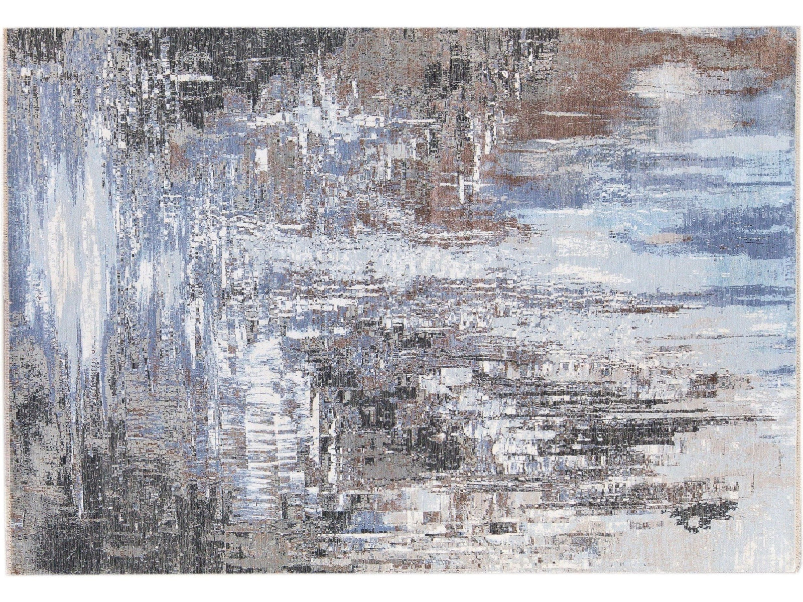 Modern Abstract Wool and Silk Rug 10 X 15