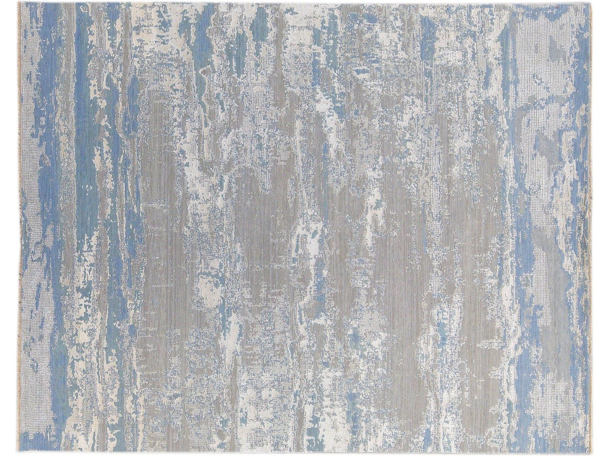 Modern Wool and Silk Rug 8 X 10