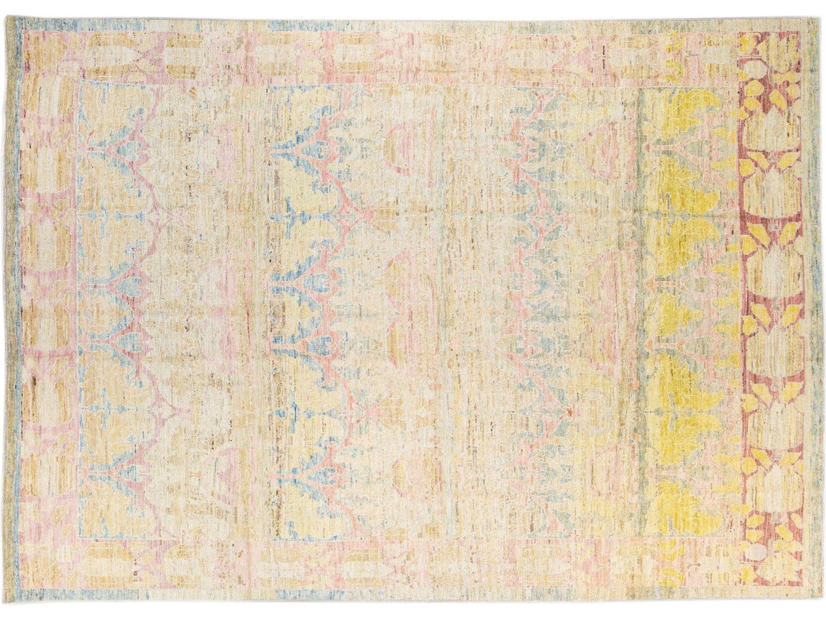 Modern Oushak Wool Rug 11 X 15
