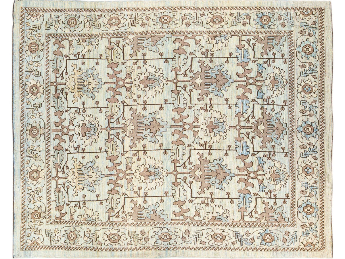 Modern Oushak Wool Rug 11 X 14