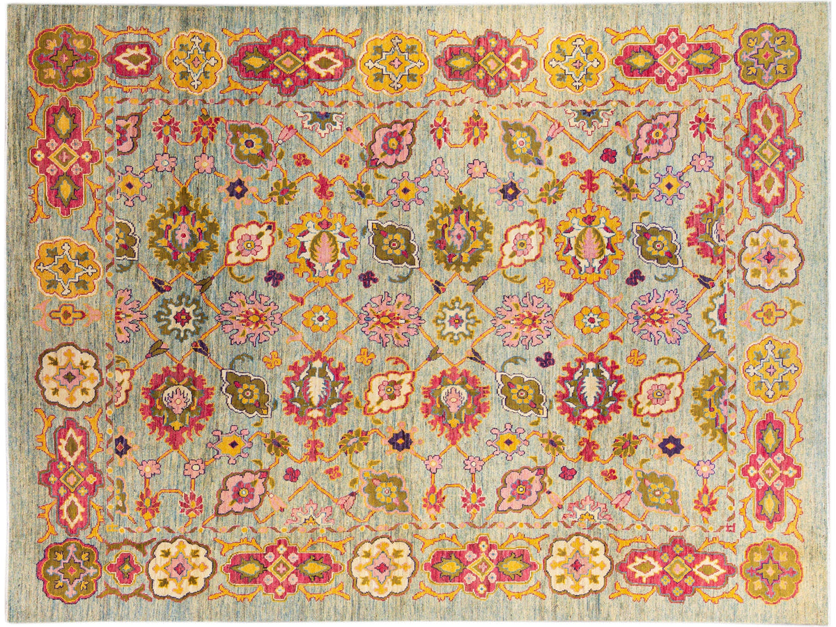 Modern Oushak Wool Rug 12 X 16