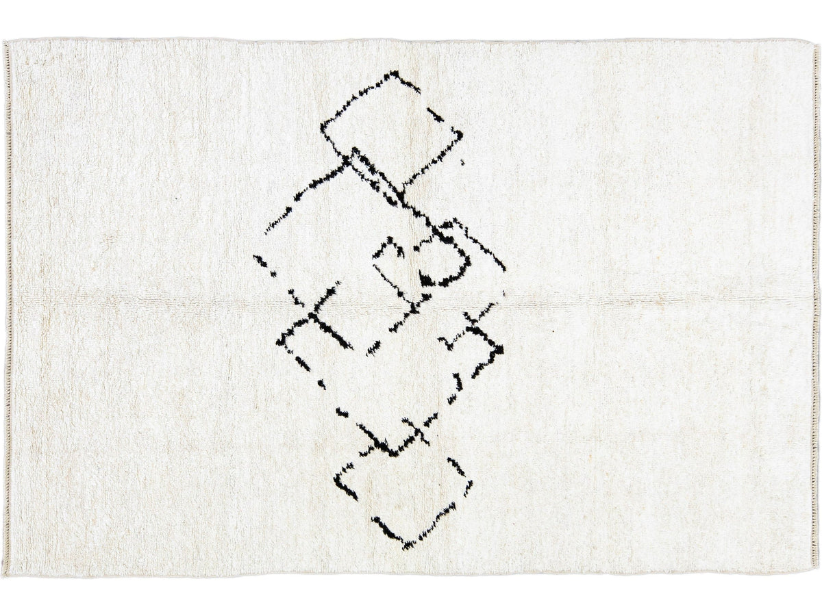 Modern Moroccan Wool Rug 6 X 9