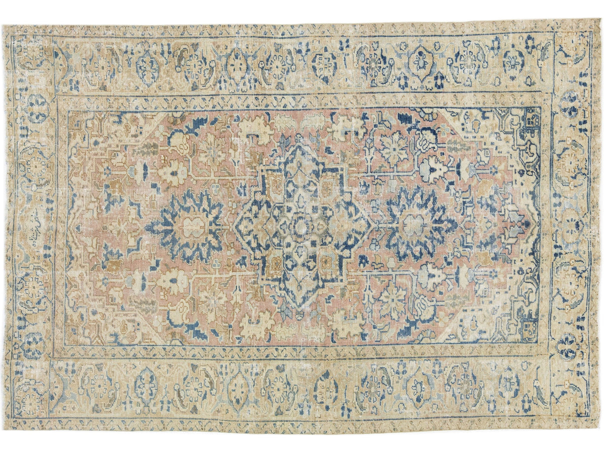 Antique Persian Heriz Wool Rug 6 X 8