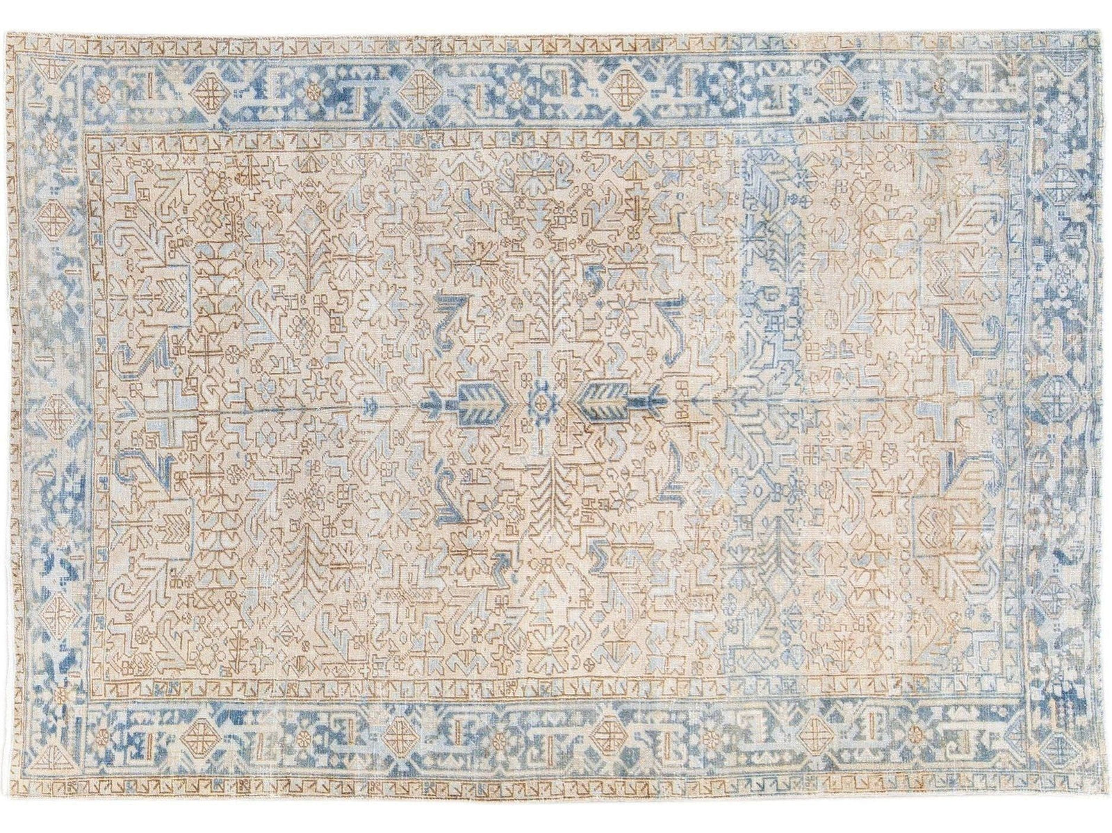 Antique Heriz Wool Rug 8 X 11