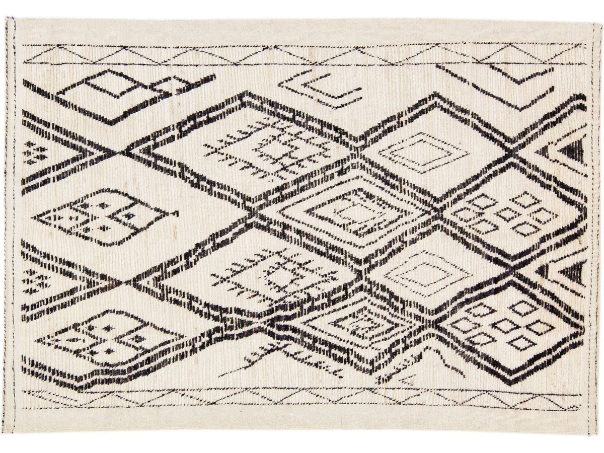 Modern Moroccan Wool Rug 5 X 7
