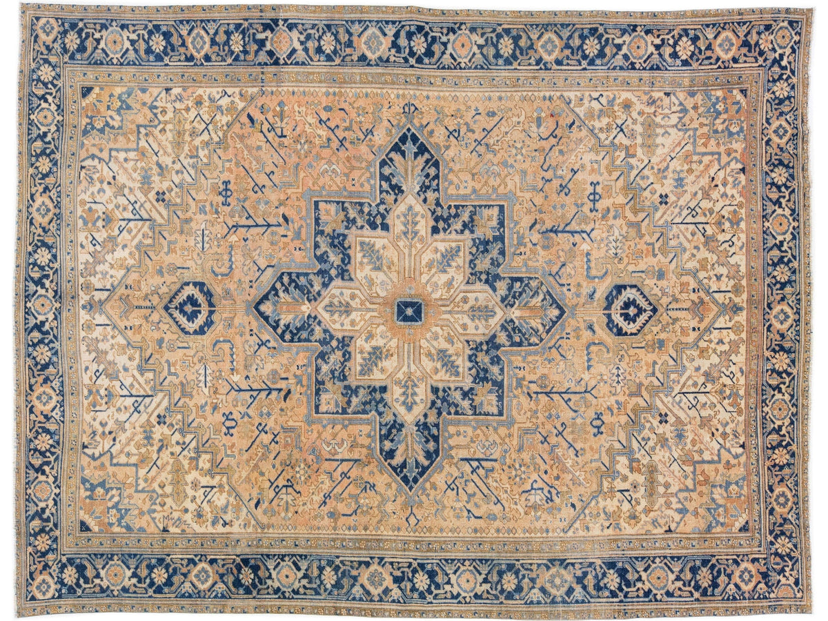 Antique Persian Heriz Wool Rug 10 X 13