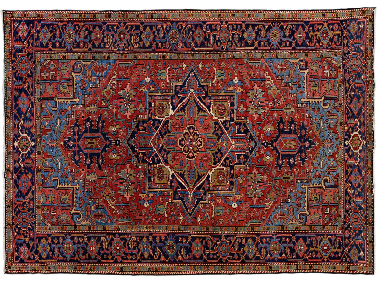 Antique Heriz Wool Rug 8 X 11
