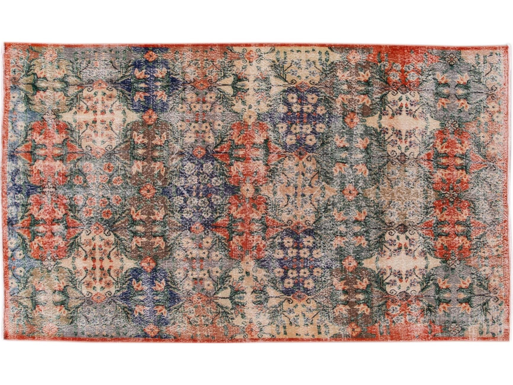 Vintage Turkish Deco Wool Rug 6 X 10