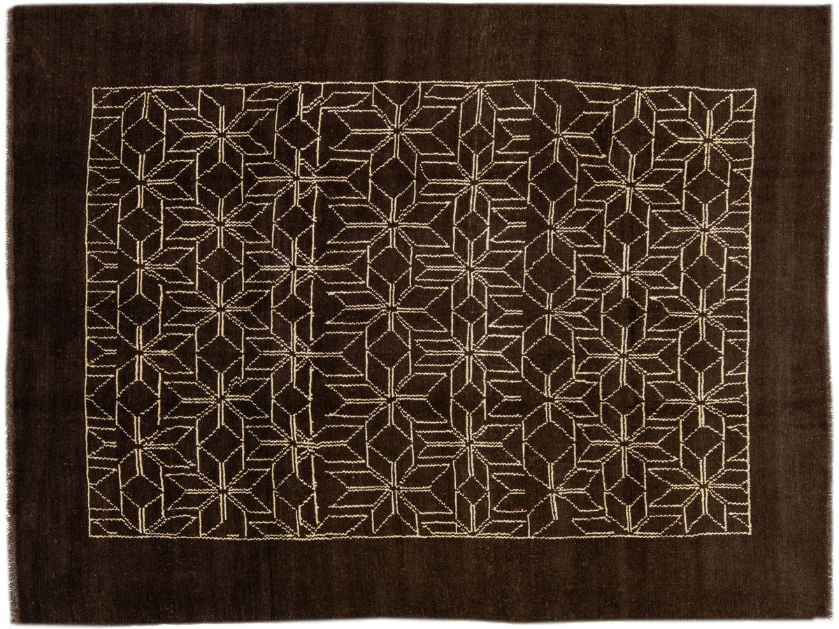 Vintage Moroccan Wool Rug 7 X 9