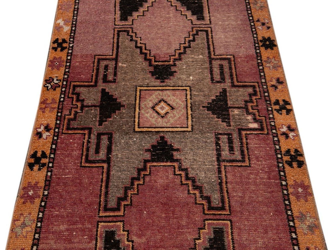 Vintage Turkish  Wool Runner 3 X 9