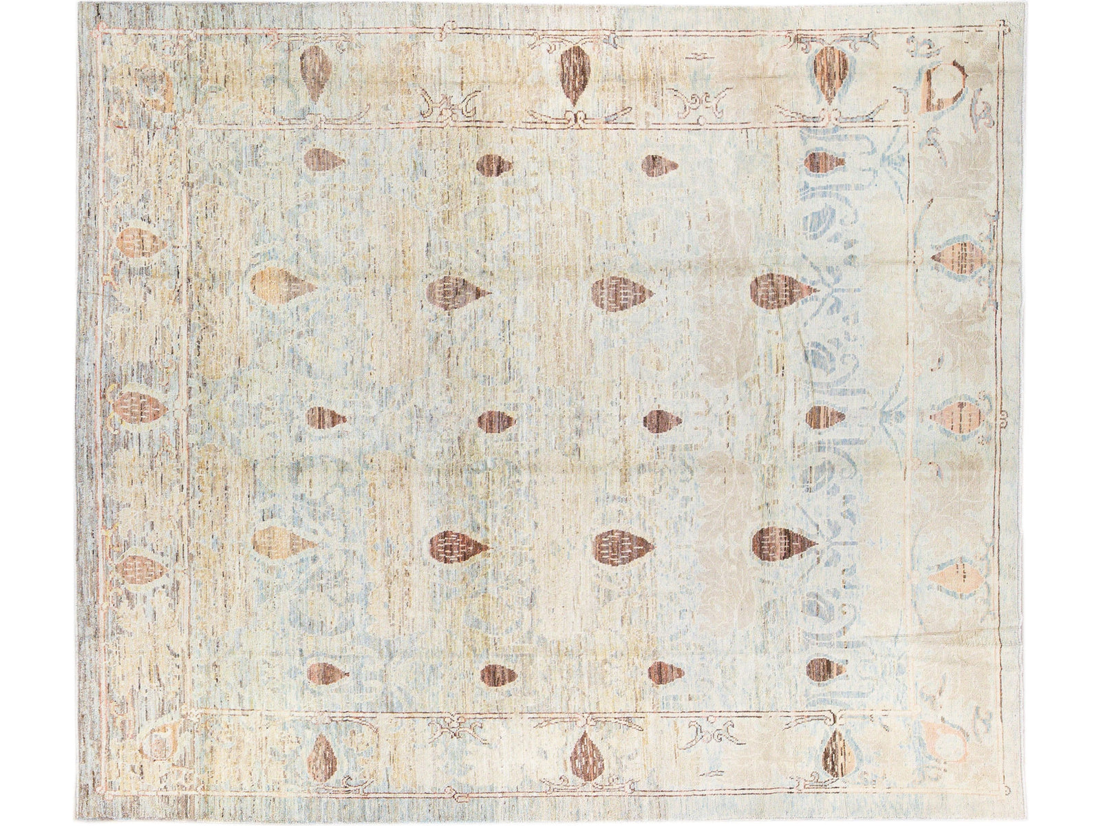 Modern Oushak Wool Rug 12 X 13