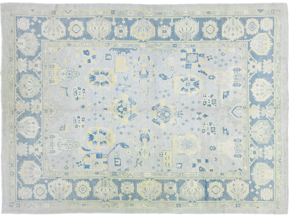 Modern Oushak Wool Rug 9 X 12