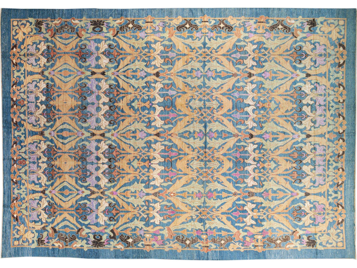 Modern Oushak Wool Rug 14 X 19