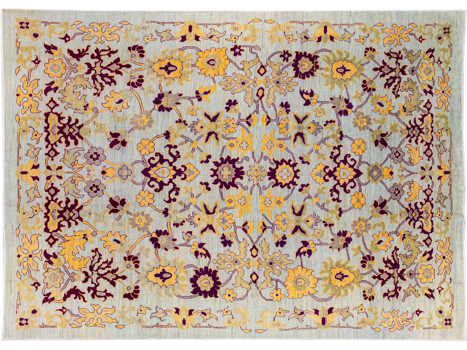 Modern Oushak Wool Rug 12 X 16