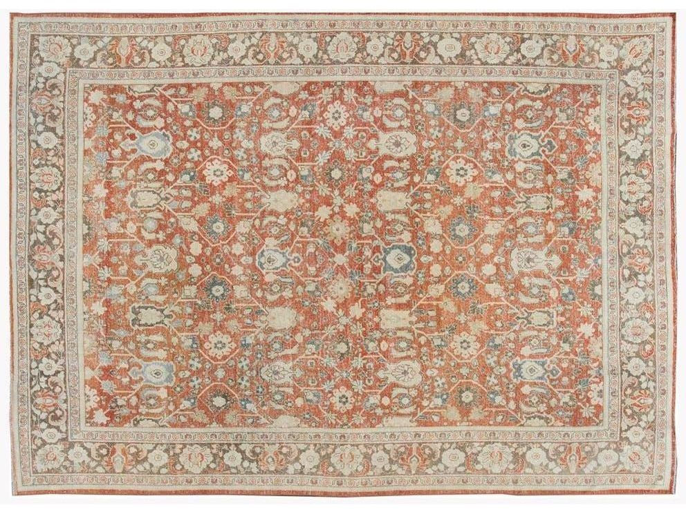 Antique Mahal Wool Rug 9 X 13