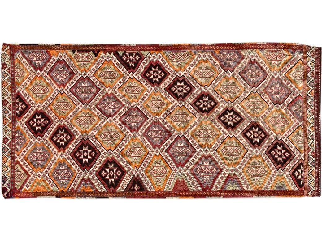 Mid-20th Century Vintage Sumakh Wool Runner Rug 5 X 11