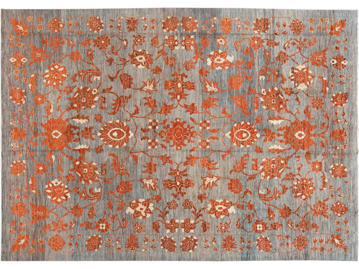 Modern Oushak Wool Rug 12 X 17