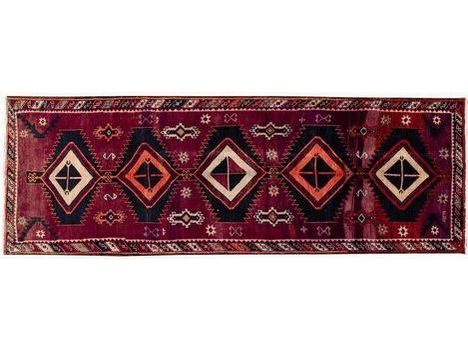 Mid 20th Century Vintage Azeri Wool Runner Rug 4 X 12