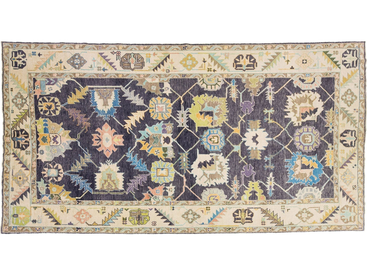 Modern Oushak Wool Rug 8 X 16