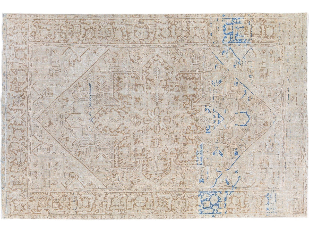 Antique Heriz Wool Rug 8 X 12