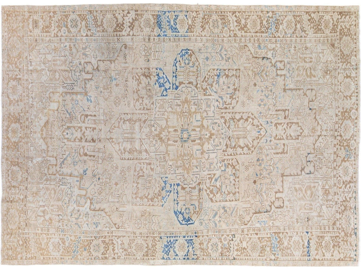 Antique Heriz Wool Rug 8 X 11