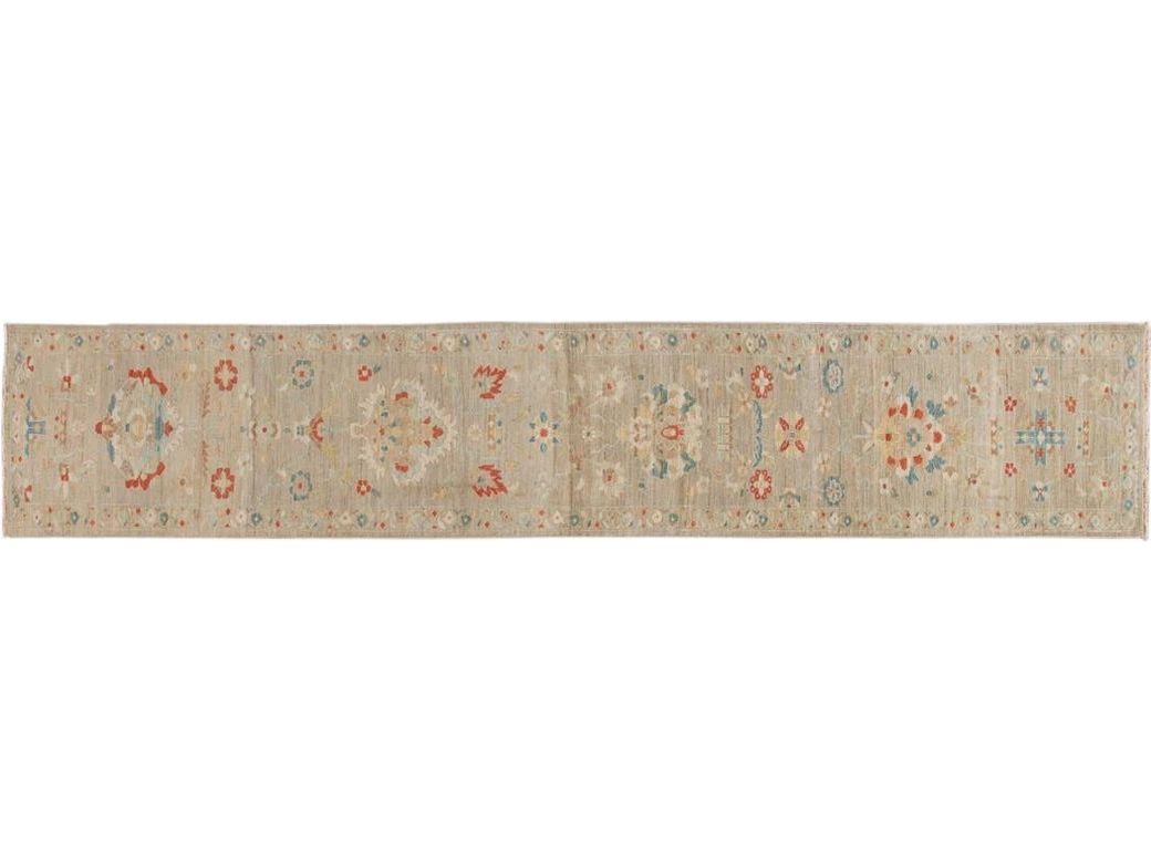 21st Century Modern Sultanabad Wool Runner Rug 3 X 17