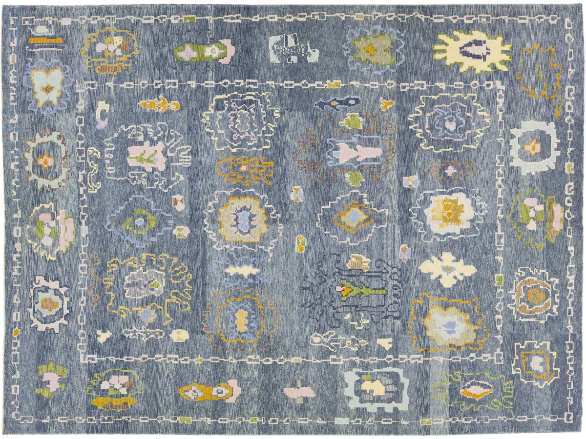Modern Oushak Wool Rug 10 X 14