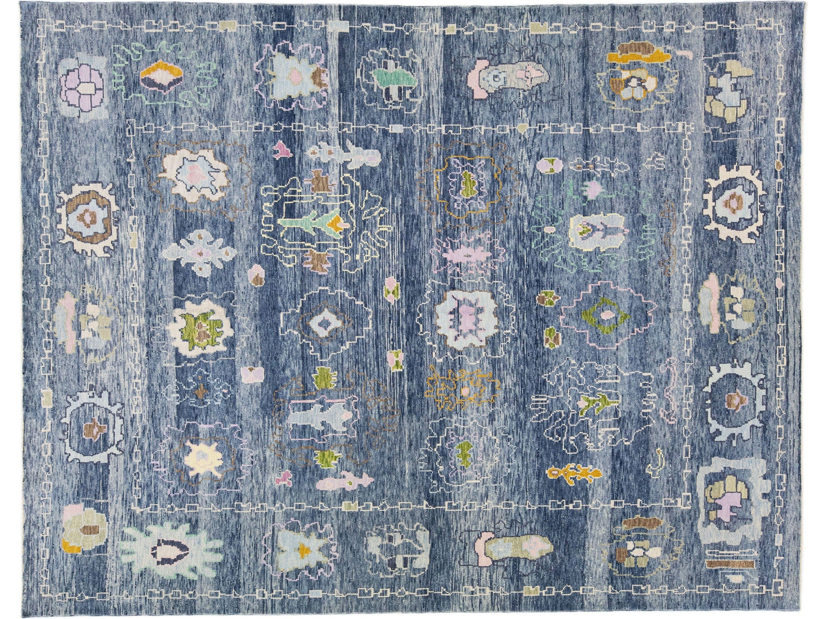 Modern Oushak Wool Rug 10 X 13