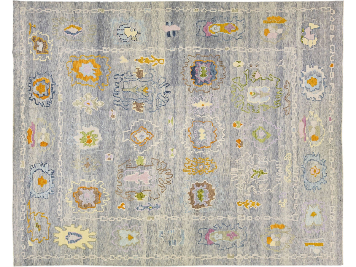 Modern Oushak Wool Rug 12 X 15