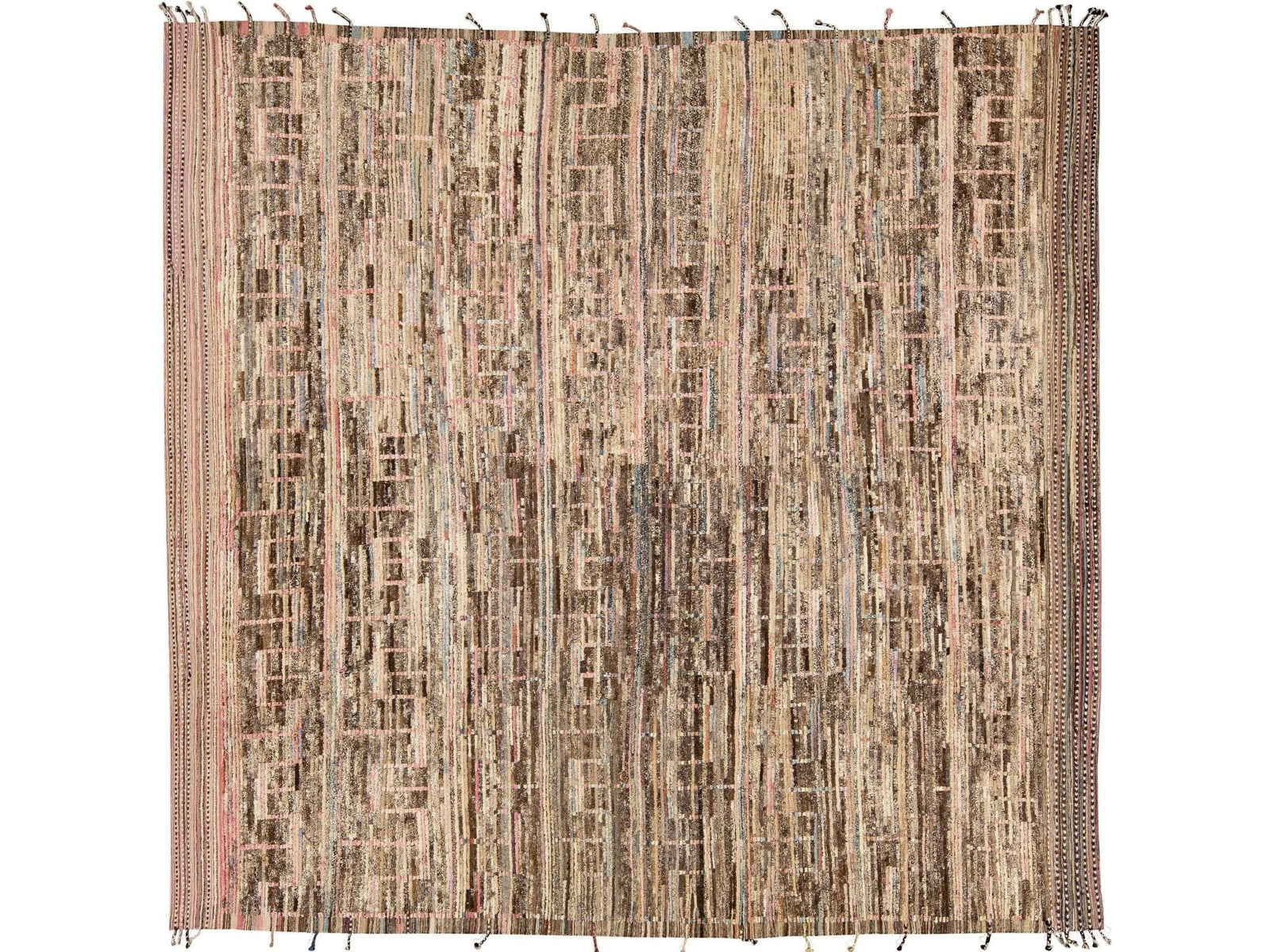 Modern Moroccan Boho Wool Rug 14 X 14