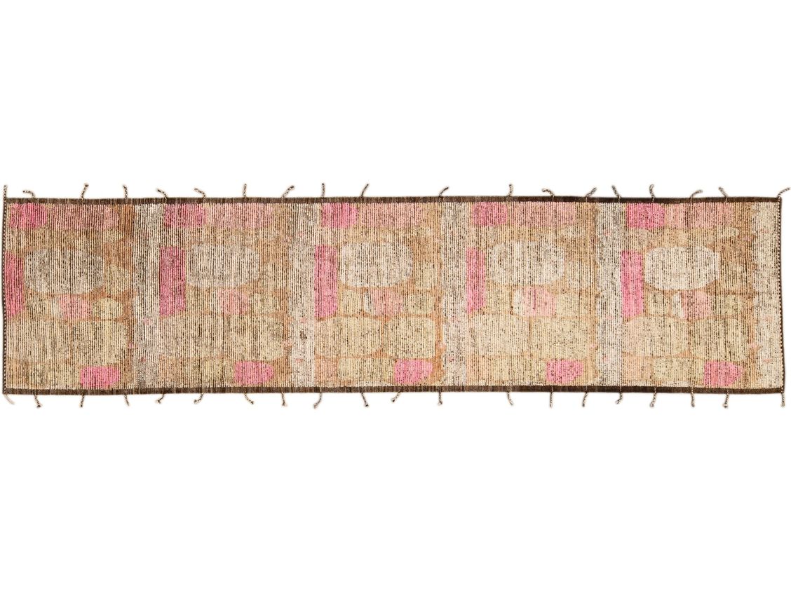 Modern Moroccan Wool Boho Runner 4 X 16