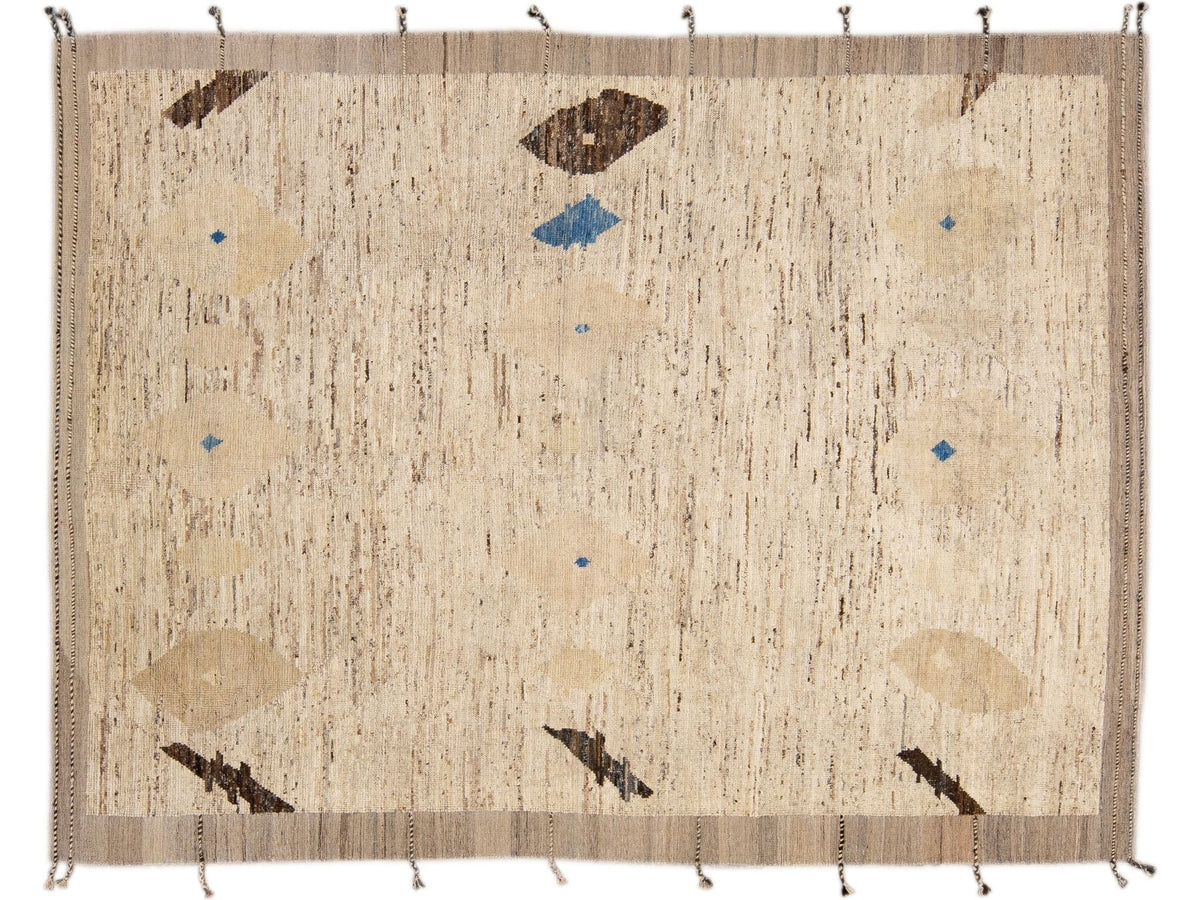 Modern Moroccan Boho Wool Rug 9 X 12